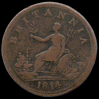 Reverse - Great Britain - 1/2 Penny - 1814