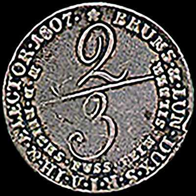 Reverse - Brunswick-Luneburg 1807 2/3 Taler