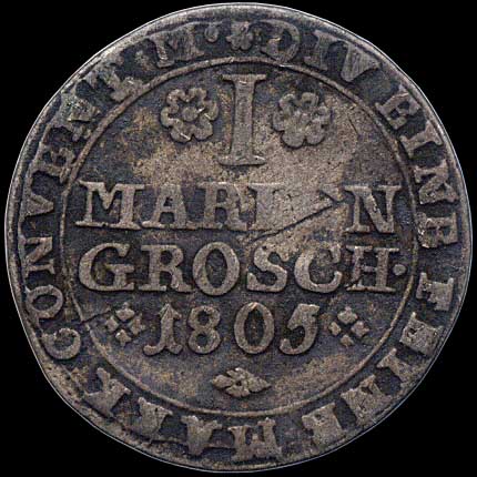 Reverse - Brunswick-Wolfenbuttel - 1 Mariengroschen - 1805