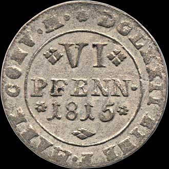 Reverse - Brunswick-Wolfenbuttel - 6 Pfenning - 1815