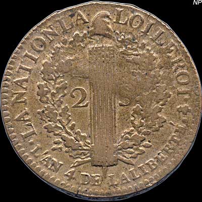 Reverse - France - 2 Sols - 1792