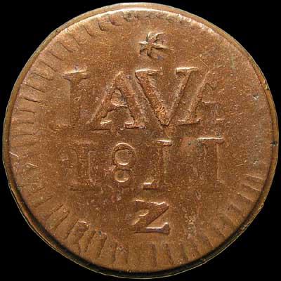 Reverse - Napoleonic East Indies - 1/2 Stuiver (1811)