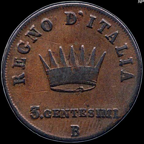 Reverse - Kingdom of Napoleon - 3 Centesimi (1808)