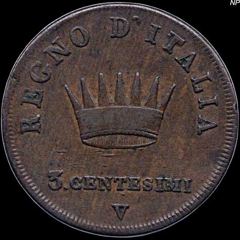Reverse - Kingdom of Napoleon - 3 Centesimi (1808)