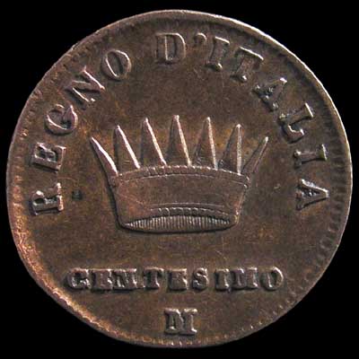 Reverse - Kingdom of Napoleon - 1 Centesimo (1810)