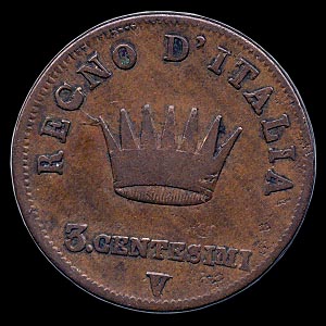Reverse - Kingdom of Napoleon - 3 Centesimi (1810)