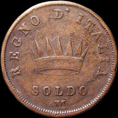 Reverse - Kingdom of Napoleon - 1 Soldo (1811)