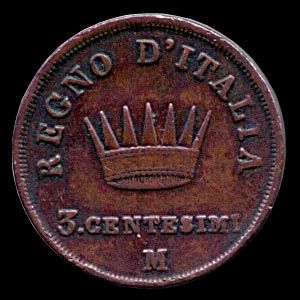 Reverse - Kingdom of Napoleon - 3 Centesimi (1813)
