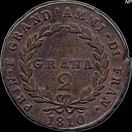 Reverse - Naples - 2 Grana - 1810