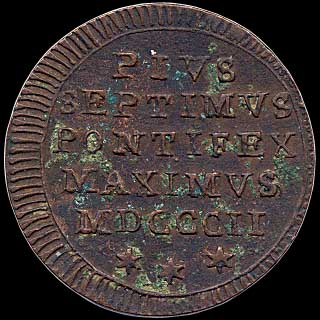 Reverse - Papal States 1/2 Baiocco - 1802