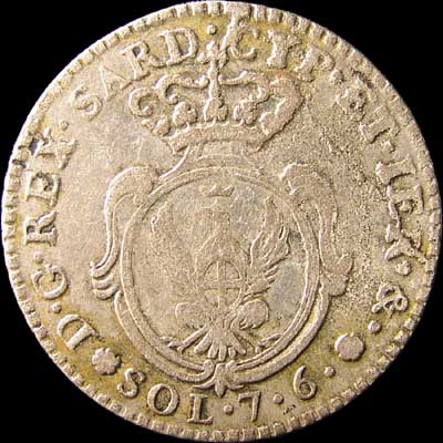 Reverse - Sardinia - 7.6 Soldi - 1800