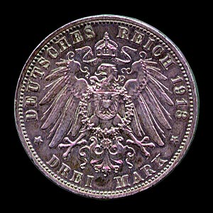 Reverse - Saxony - 3 Mark - 1913