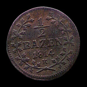Reverse - Swiss - 1/2 Bazen - 1814