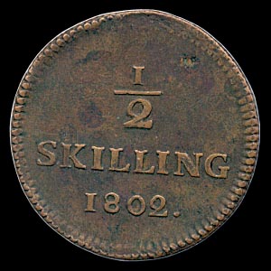 Reverse - Sweden - 1/2 Skilling 1802