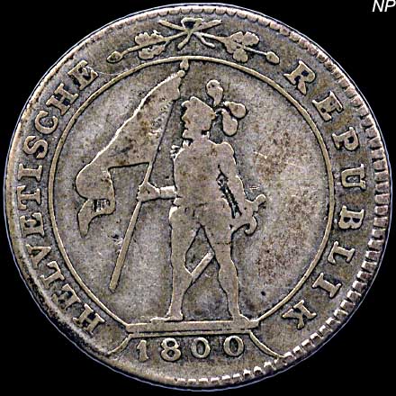 Obverse - Helvetian Republic - 5 Batzen - 1800