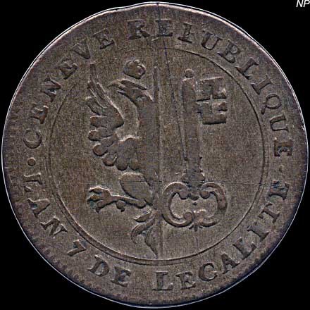 Reverse - Genevan Republic - 3 Sols - 1798