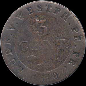 Reverse - Westphalia - 3 Centimes - 1810
