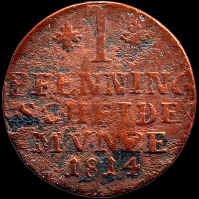 Reverse - Brunswick-Wolfenbuttel - 1 Pfenning - 1814