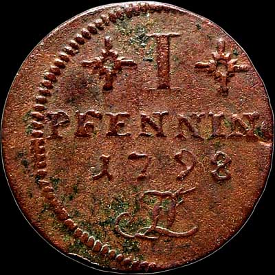 Reverse - Rostock - 1 Pfenning - 1798