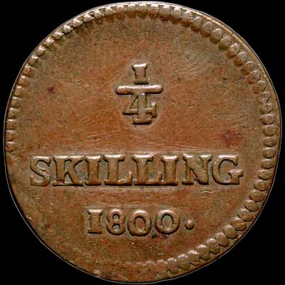 Reverse - Sweden - 1/2 Skilling 1800