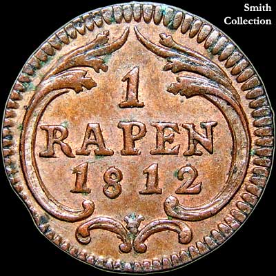 Reverse - Swiss - 1 Rapen - 1812